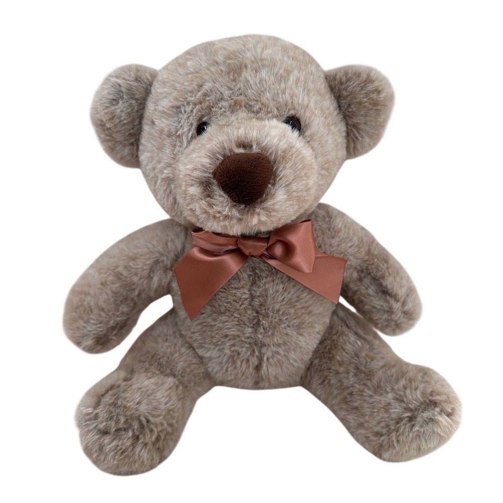 International Co Ltd Teddy Bear Plush Stuffed Animal 14" Brown Kids Toy Bow